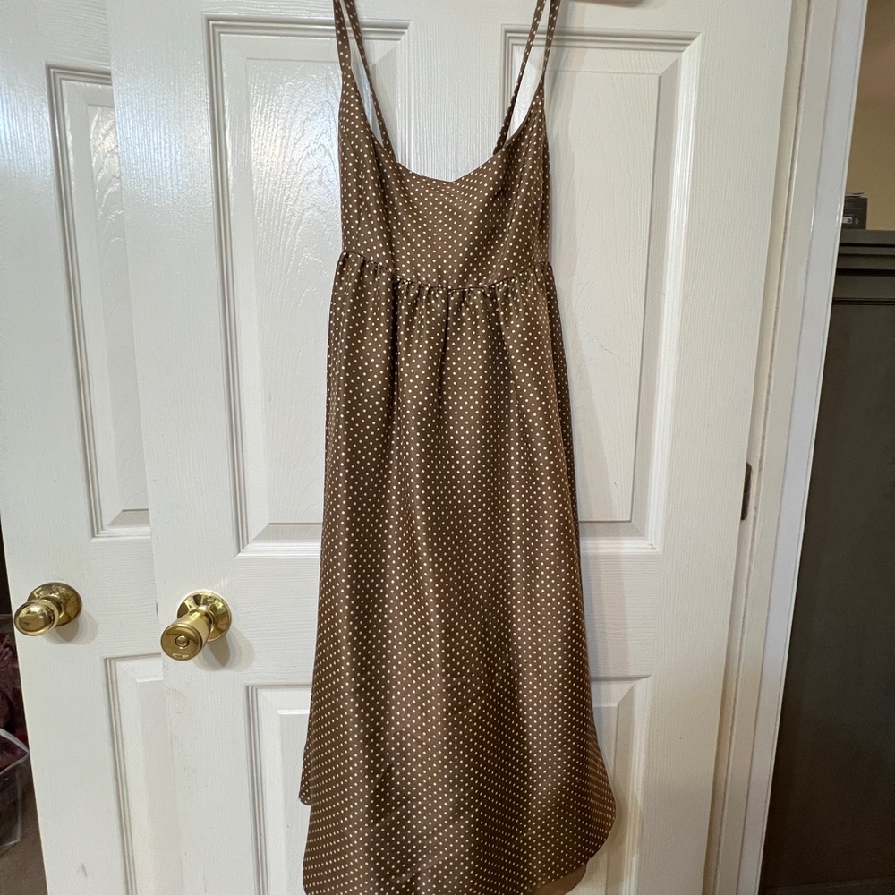 J. Crew Brown Polka Dot Dress